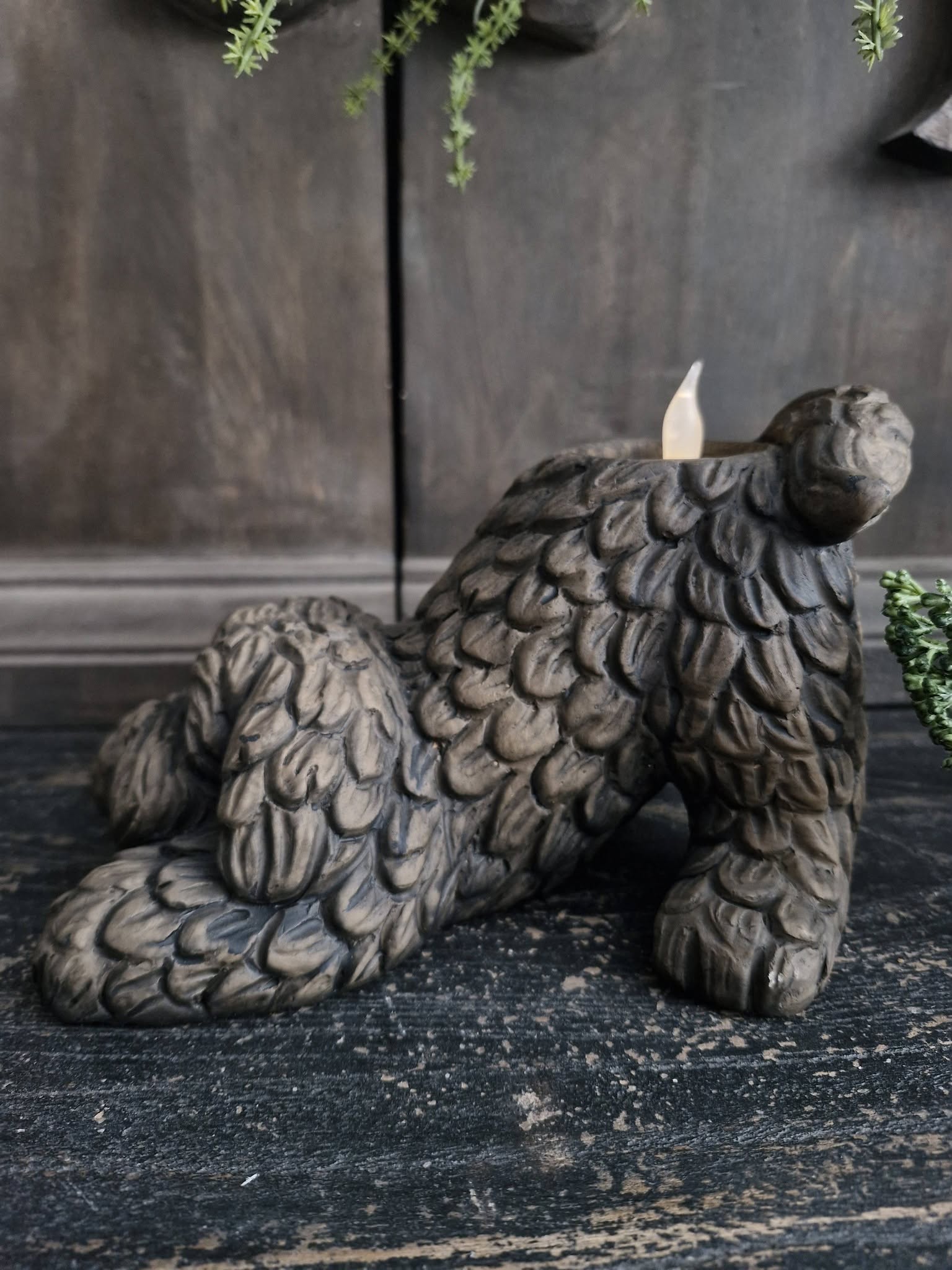 Brynxz. Barking Dog Tealight holder. Majestic Brown