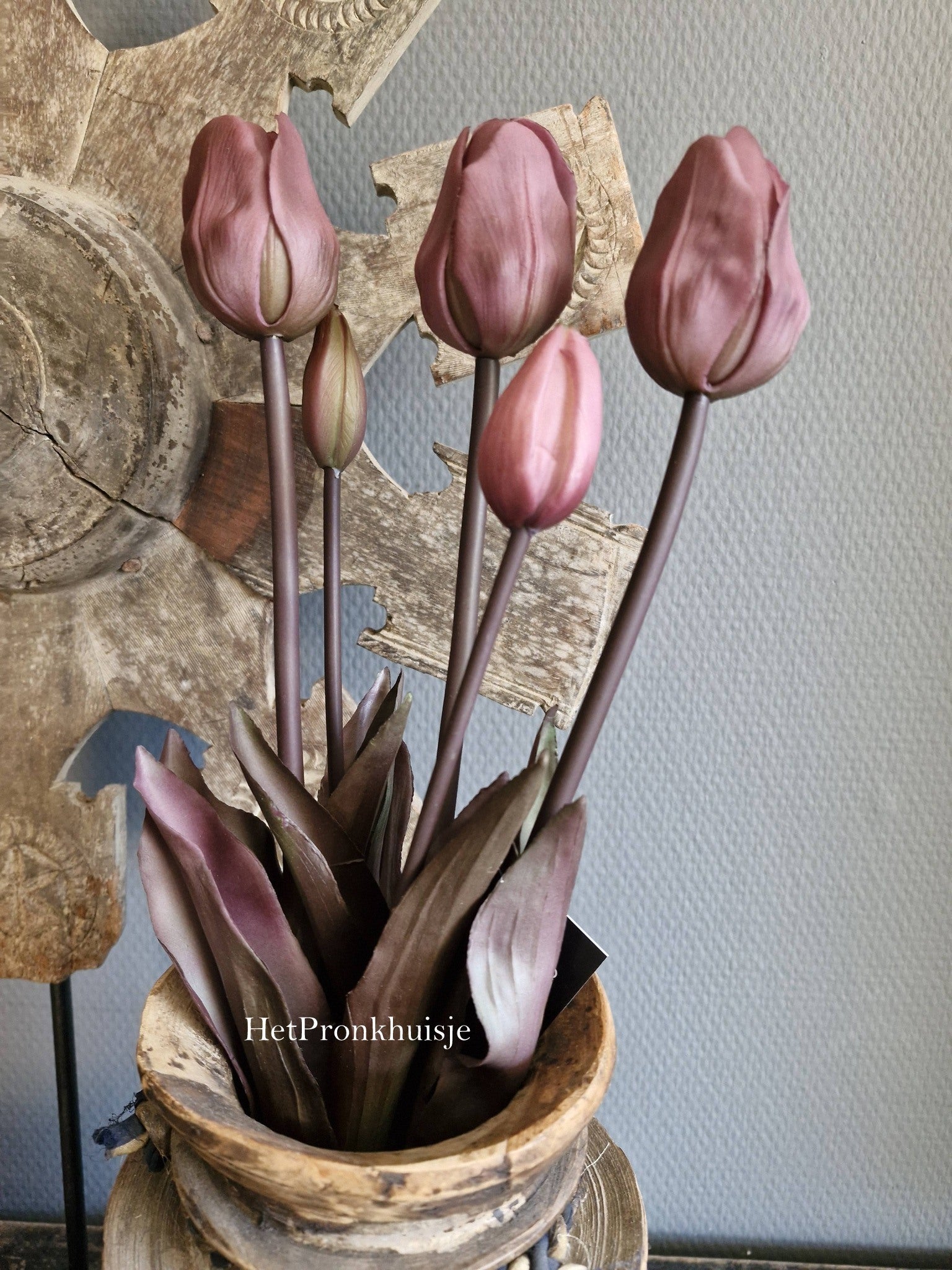 Countryfield. Kunst tulpen donker roze