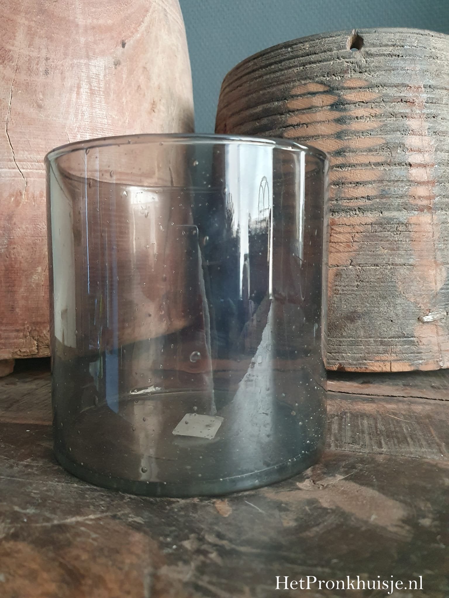 Grijs bubbel windlicht. Middel
