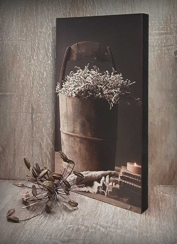 Hout schilderij. Emmer