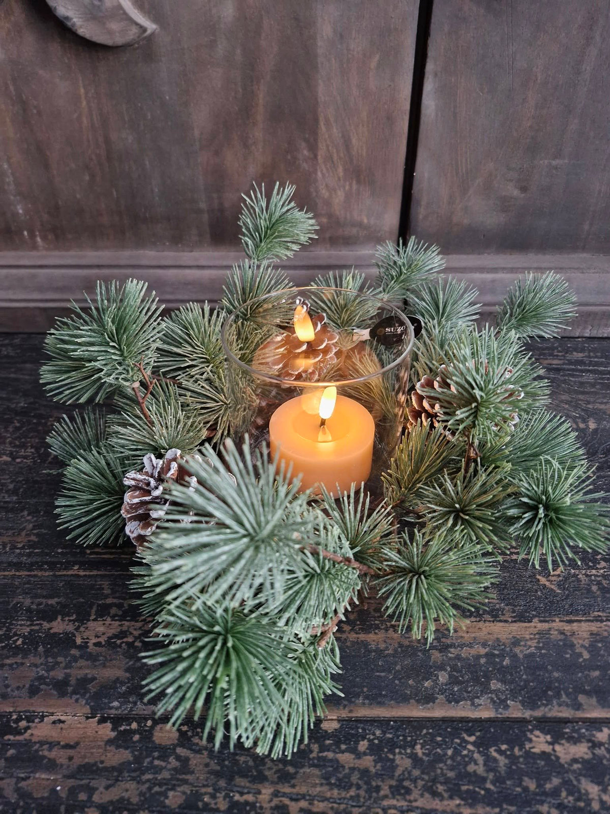 Larix Windlichtkrans Dennenappel Middel