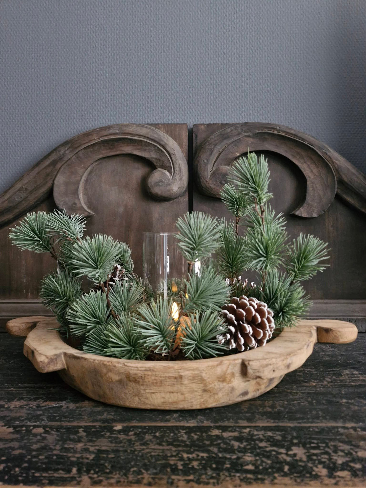 Larix windlichtkrans dennenappel. Groot