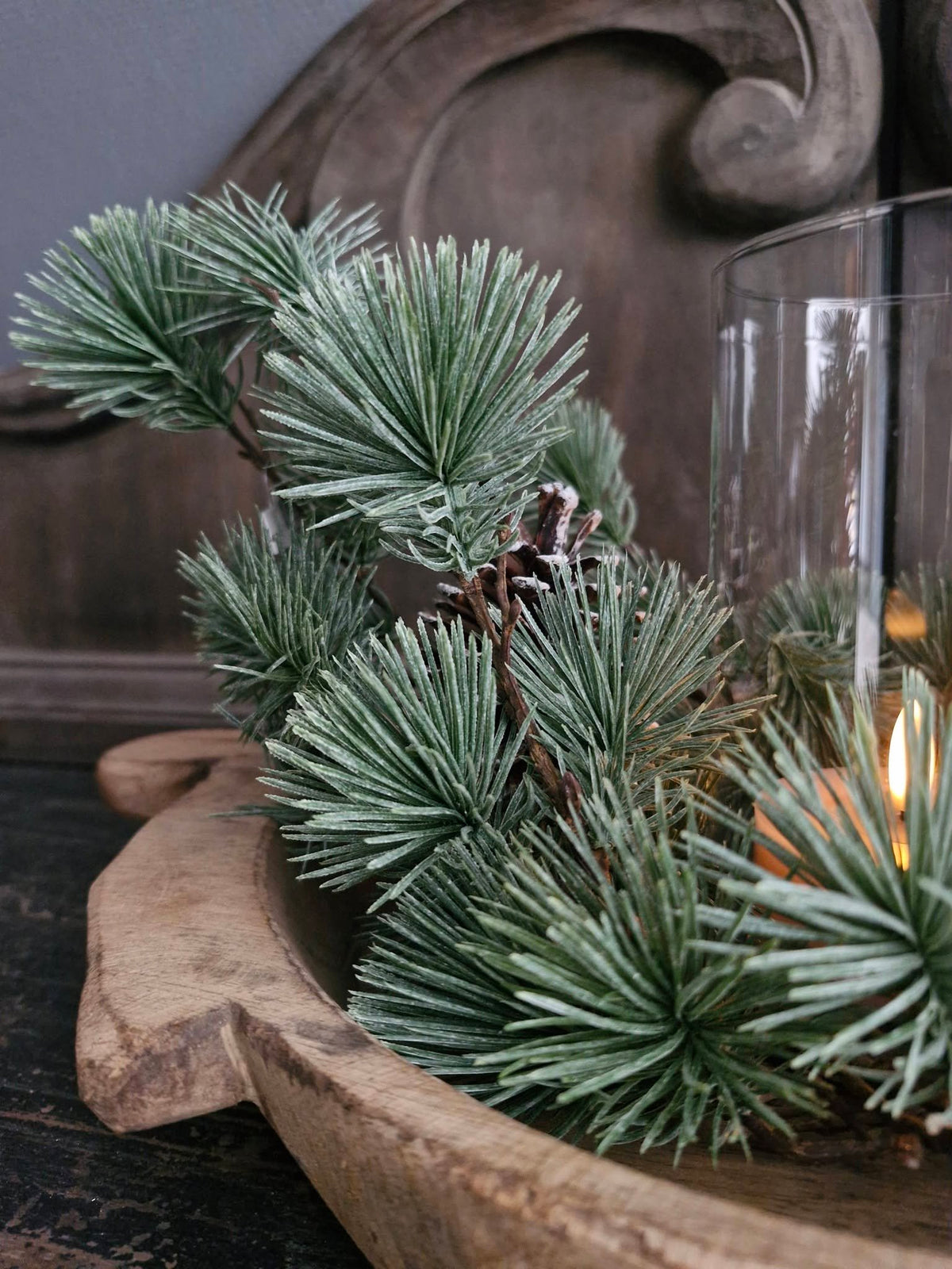 Larix windlichtkrans dennenappel. Groot