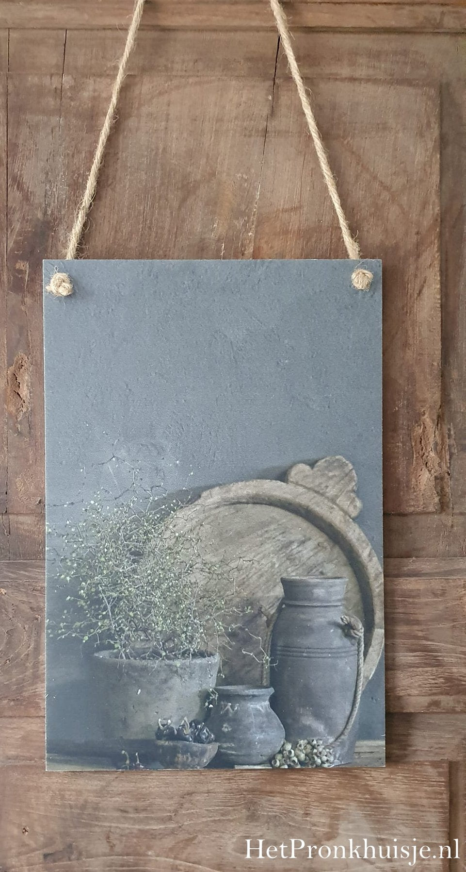 Muurbordje. Houten schaal. 20x30