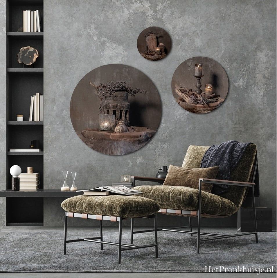 Muurcirkel set. Houten naaf