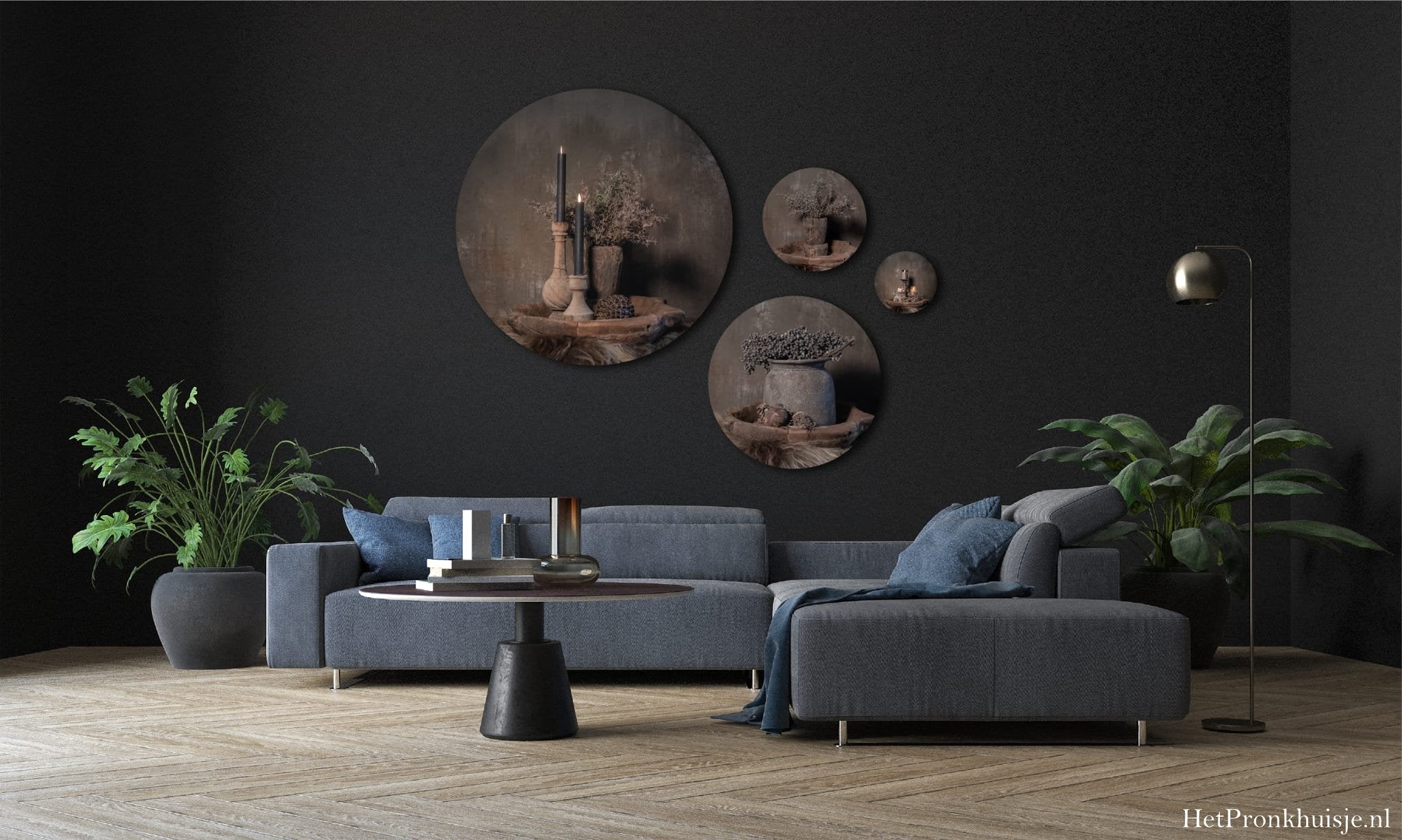 Muurcirkel set. Houten schaal
