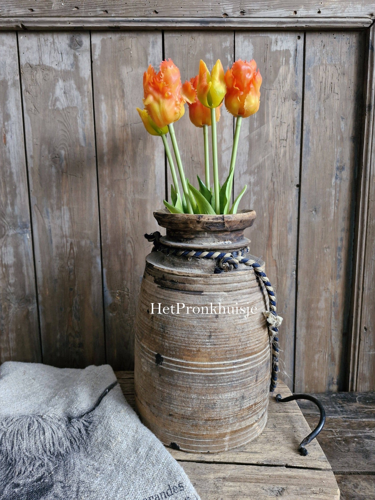 Papagaai tulpen. Oranje. 5 stelen