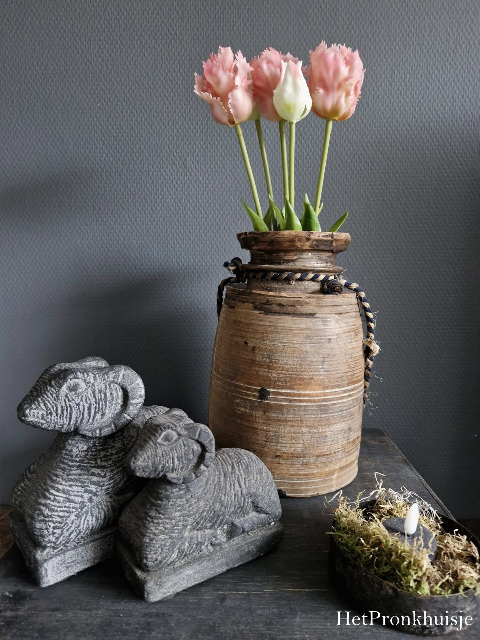Papagaai tulpen. Roze. Bos 5 stelen