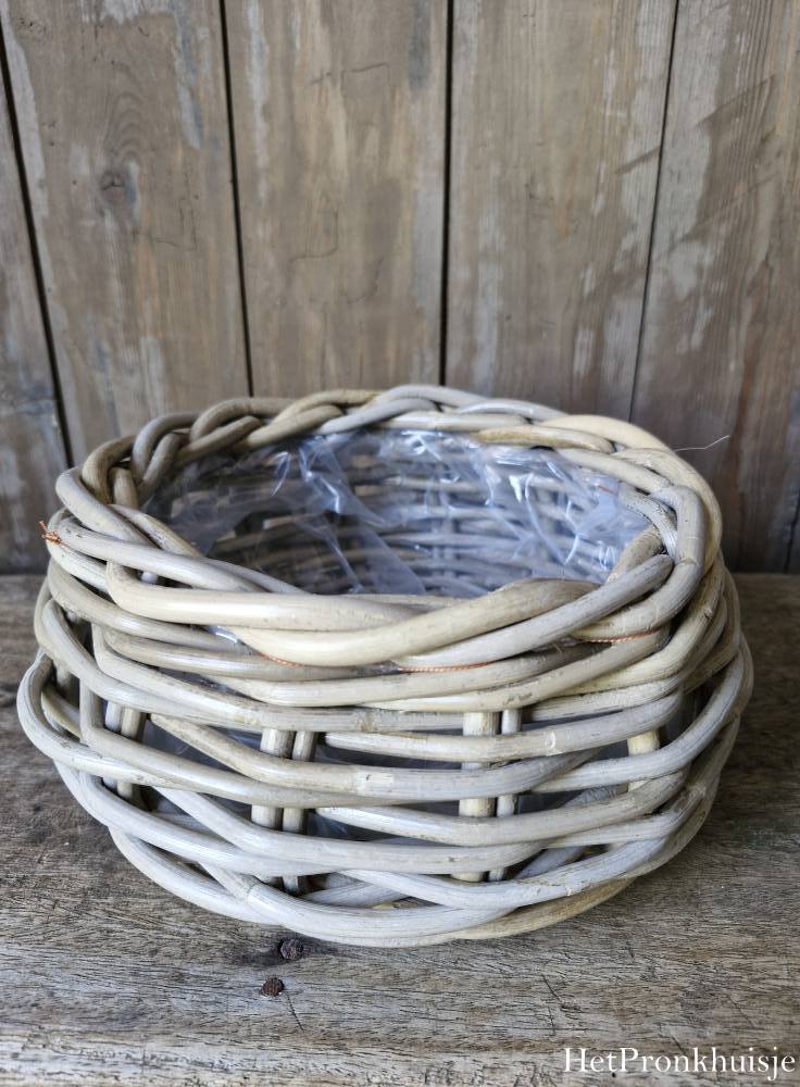 Rotan mand rond. Klein