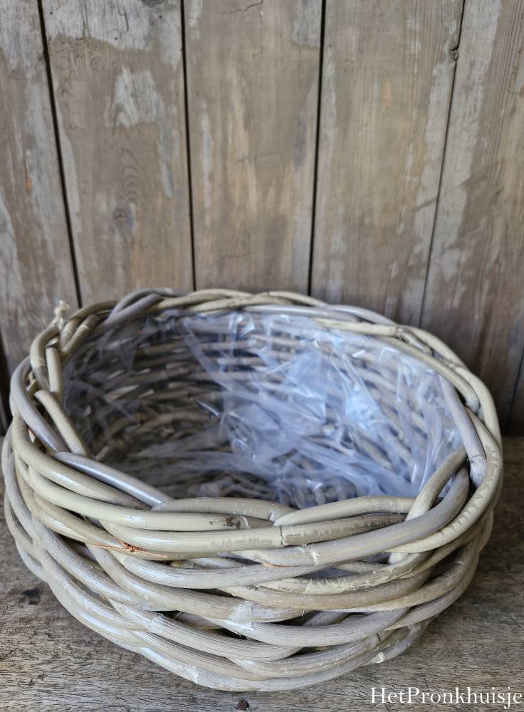Rotan mand rond. Middel