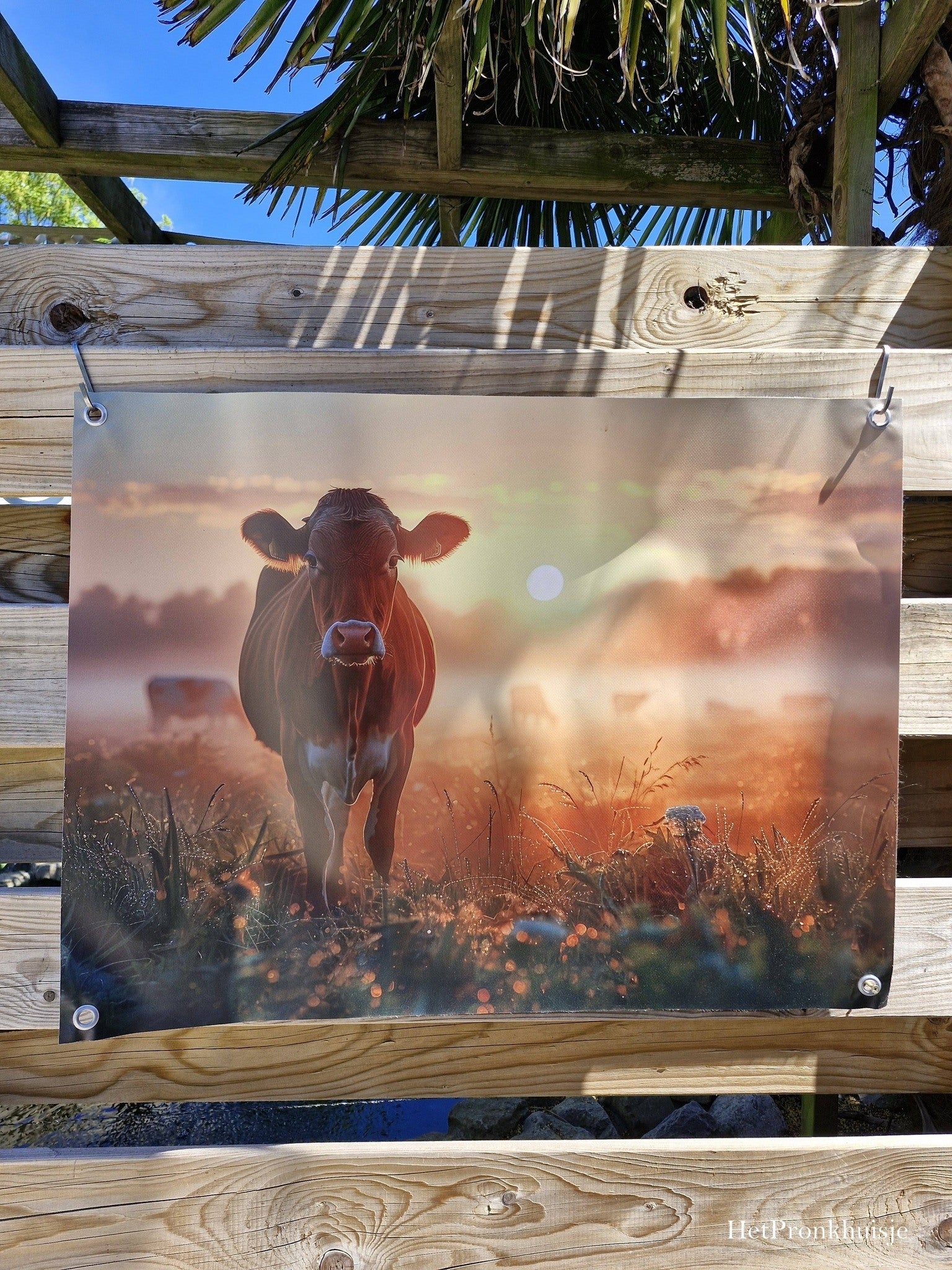 Tuinposter. Koe in wei