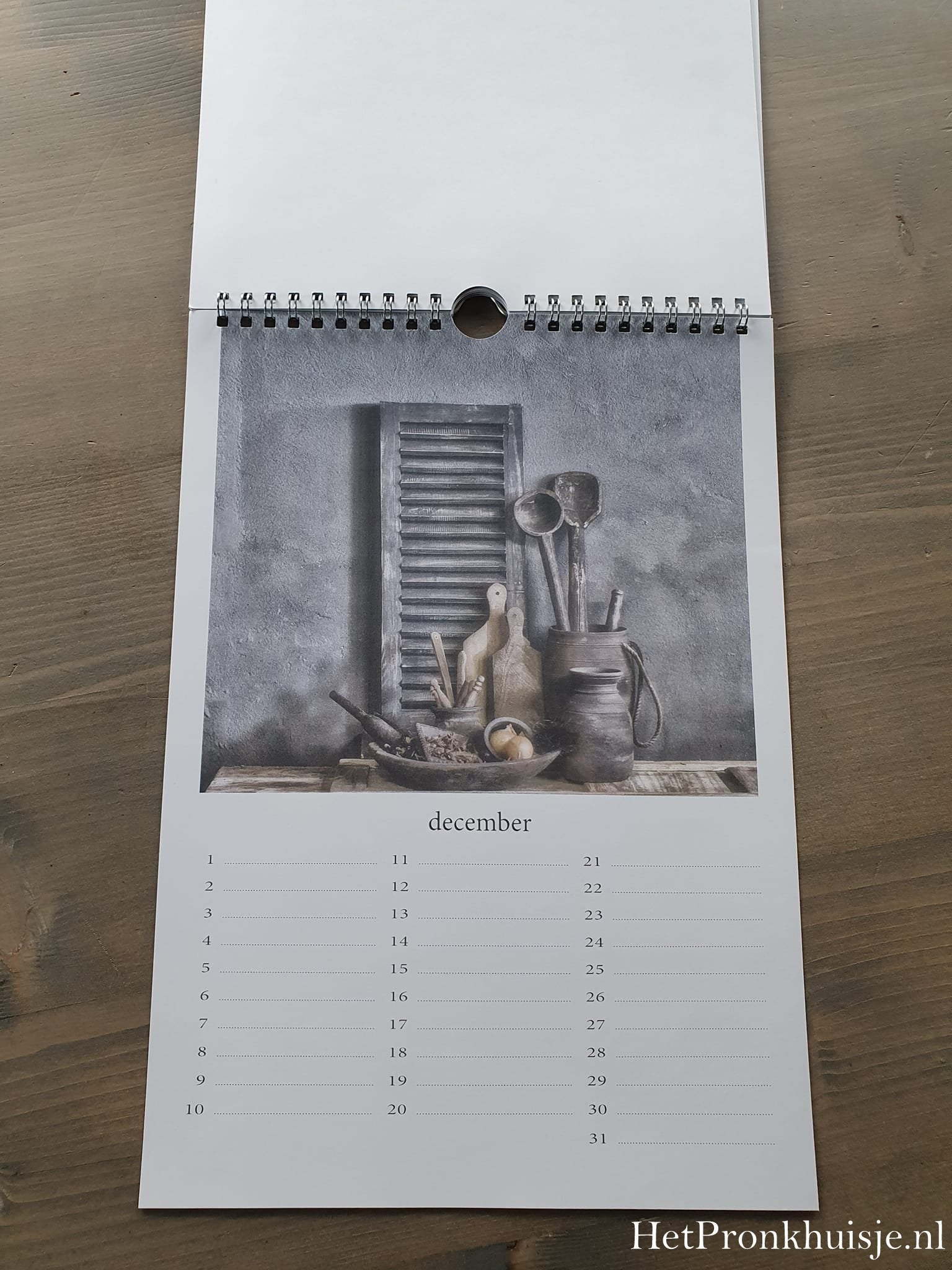 Verjaardagskalender. Keukengerei