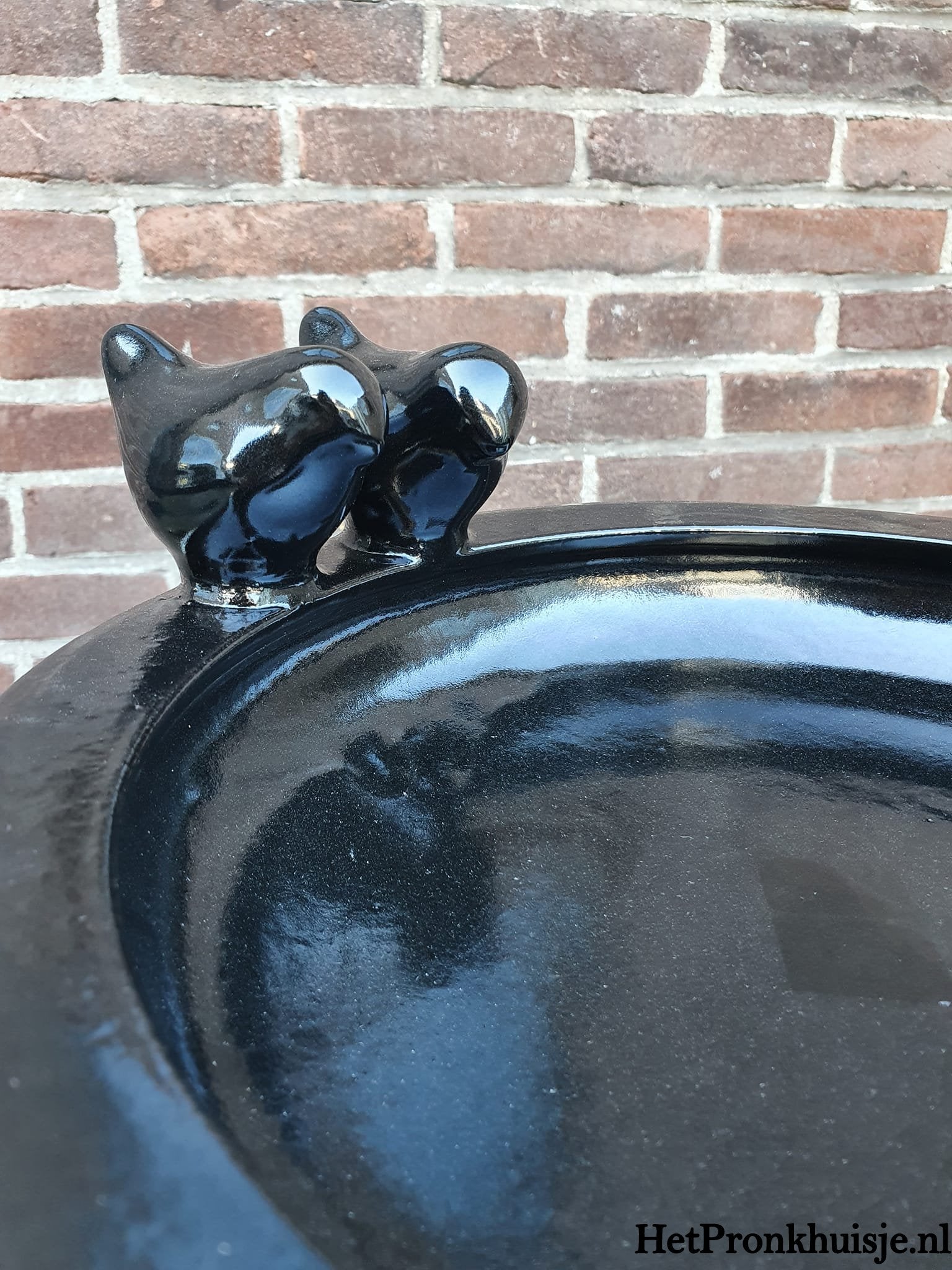 Antracietgrijs vogelbad.