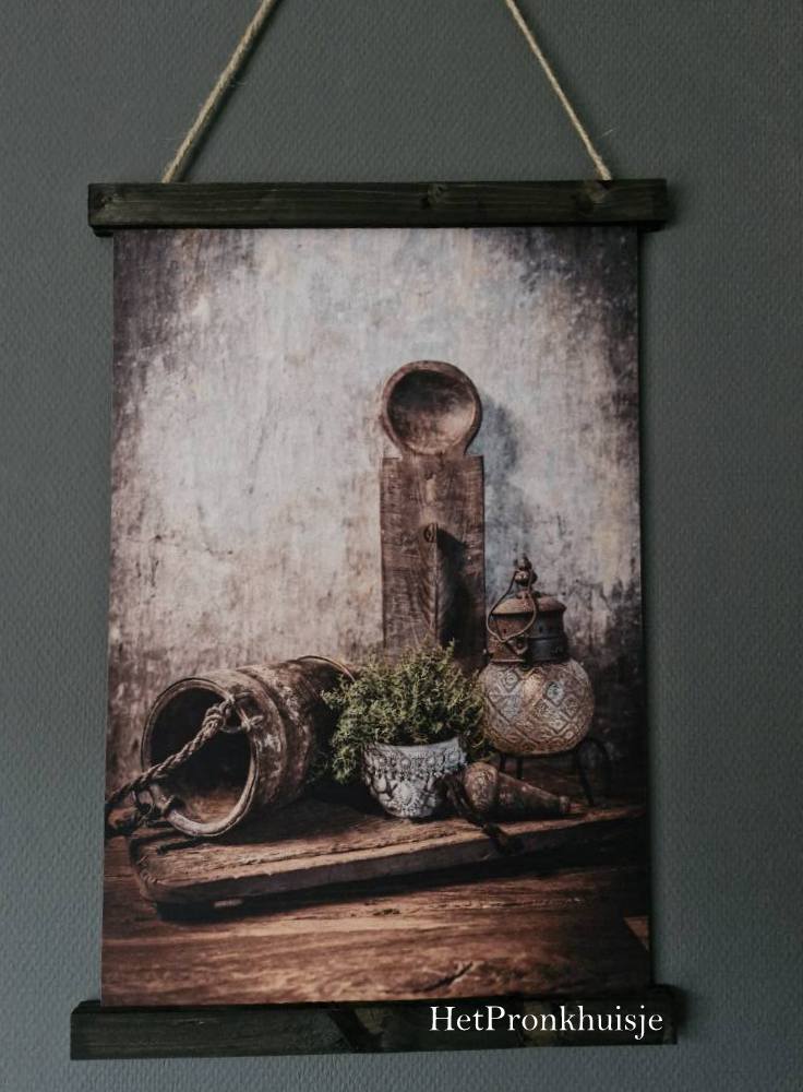 Wanddoek. Dienblad met decoratie