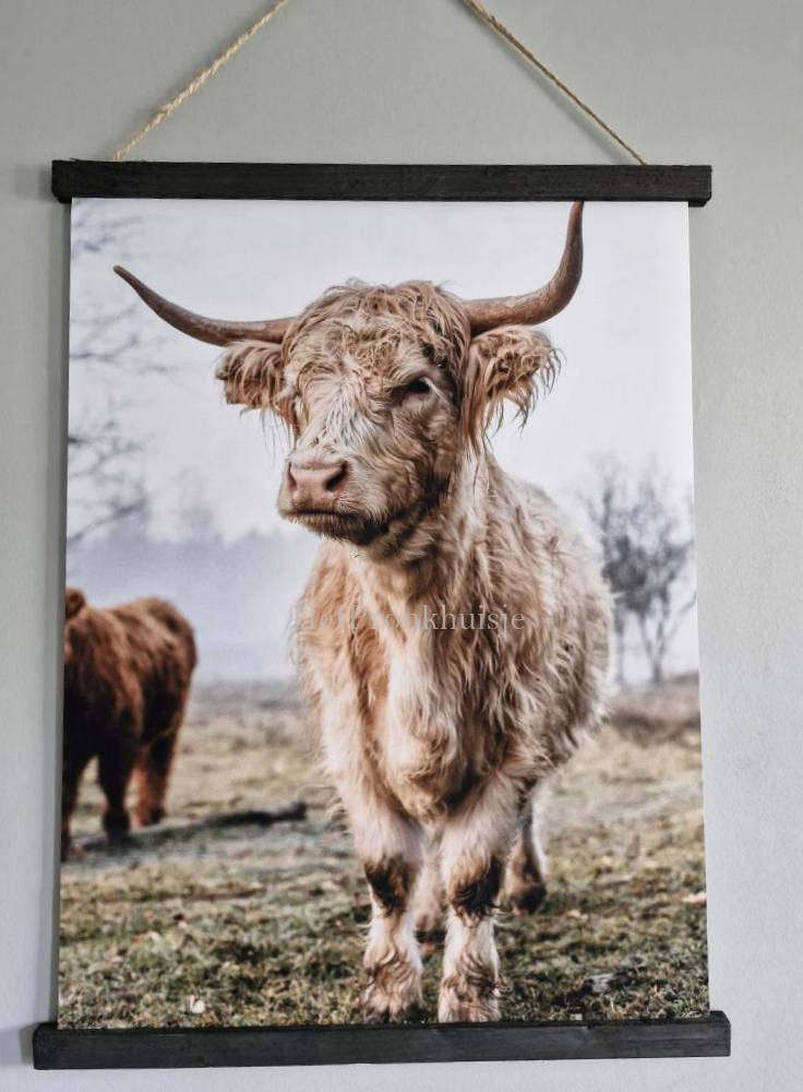 Wanddoek. Hooglander bruin