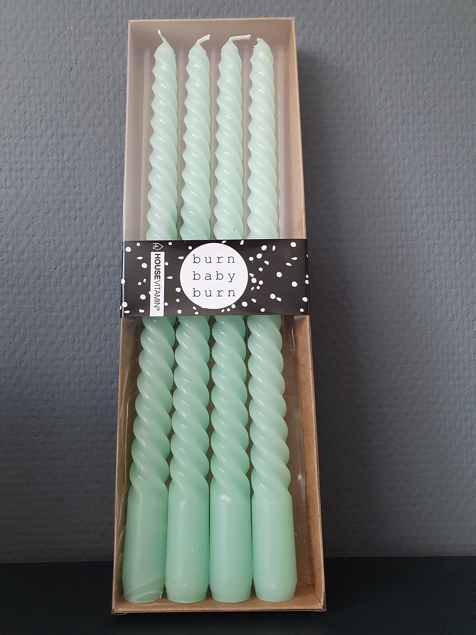 Housevitamin set gedraaide kaarsen. Mint