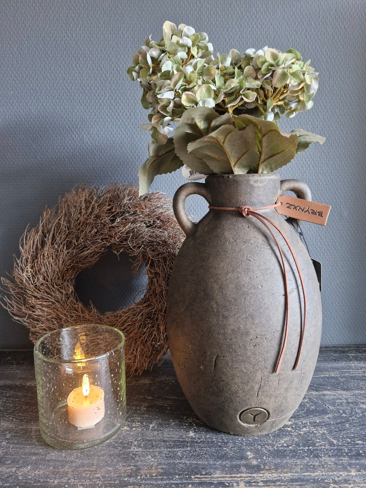 Brynxz. Classic Jug Two Ears Rope Majestic Brown