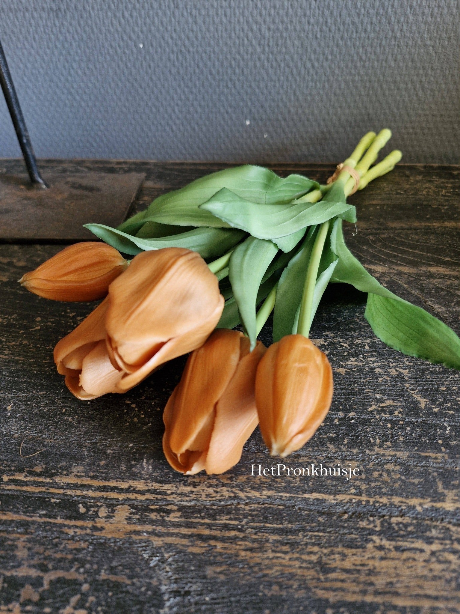 Countryfield. Kunst tulpen oranje roest