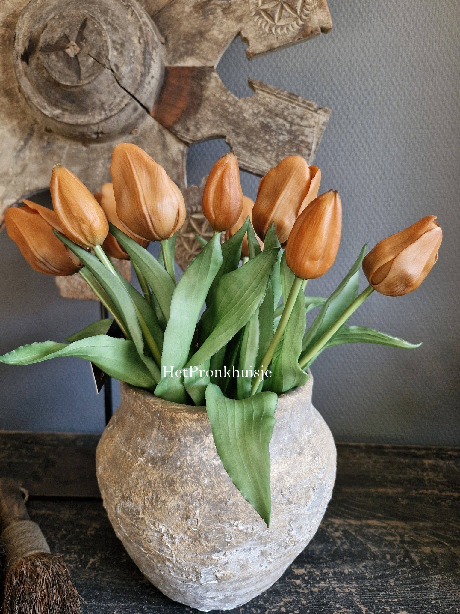 Countryfield. Kunst tulpen oranje roest