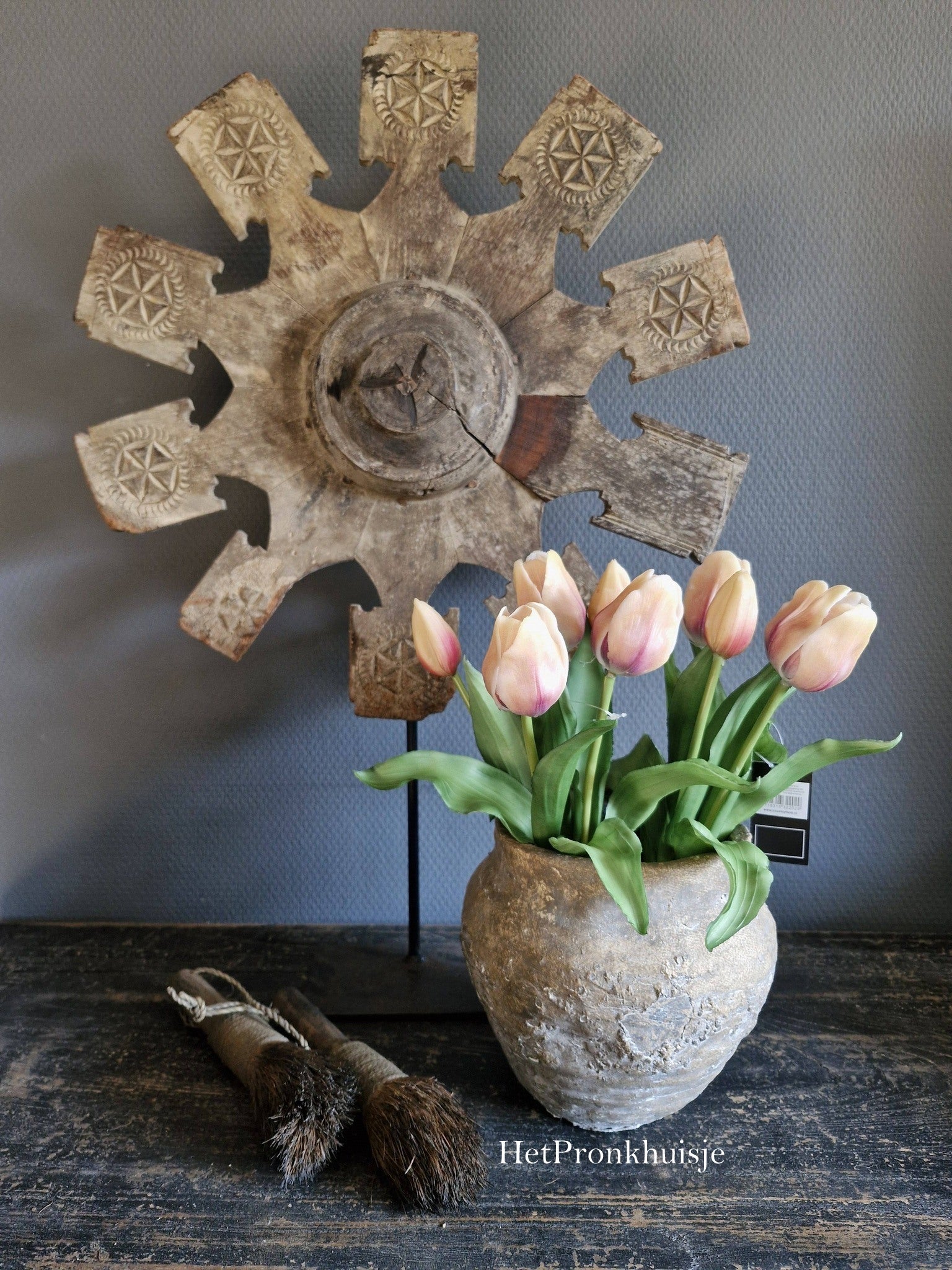 Countryfield. Kunst tulpen roze - crème
