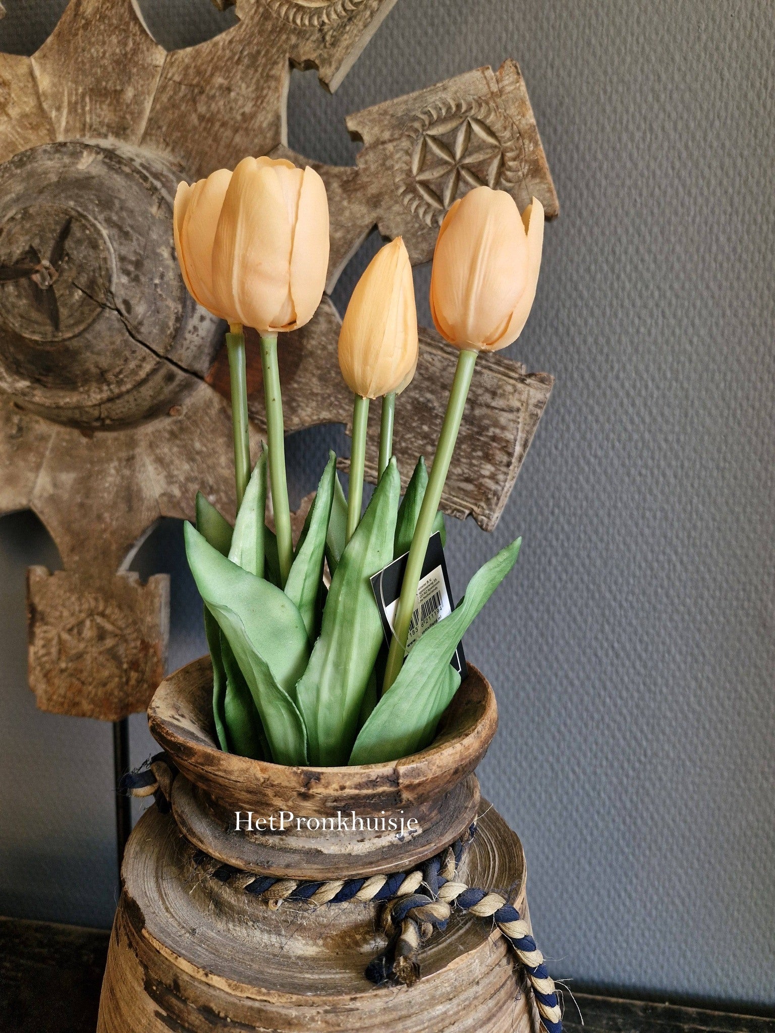 Countryfield. Kunst tulpen zalm