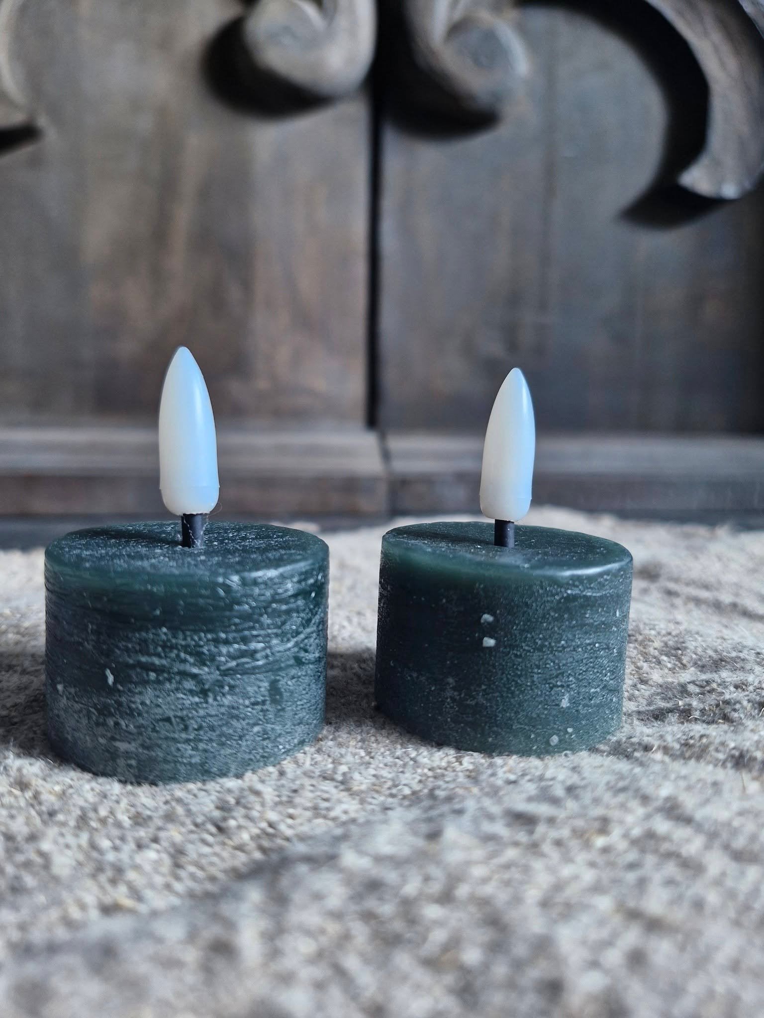 Countryfield. Waxinelichtjes donker groen