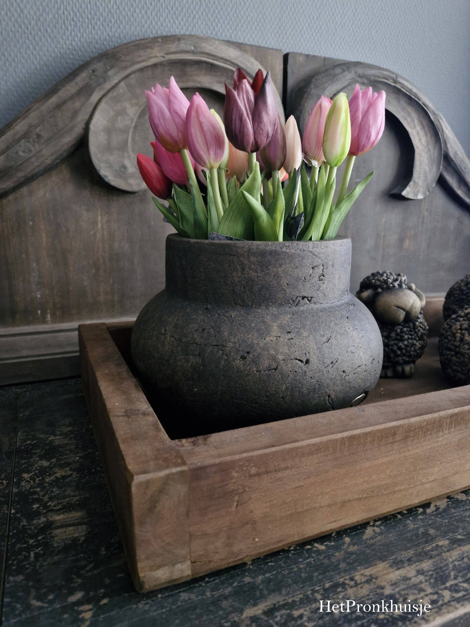 Houten dienblad met handvat