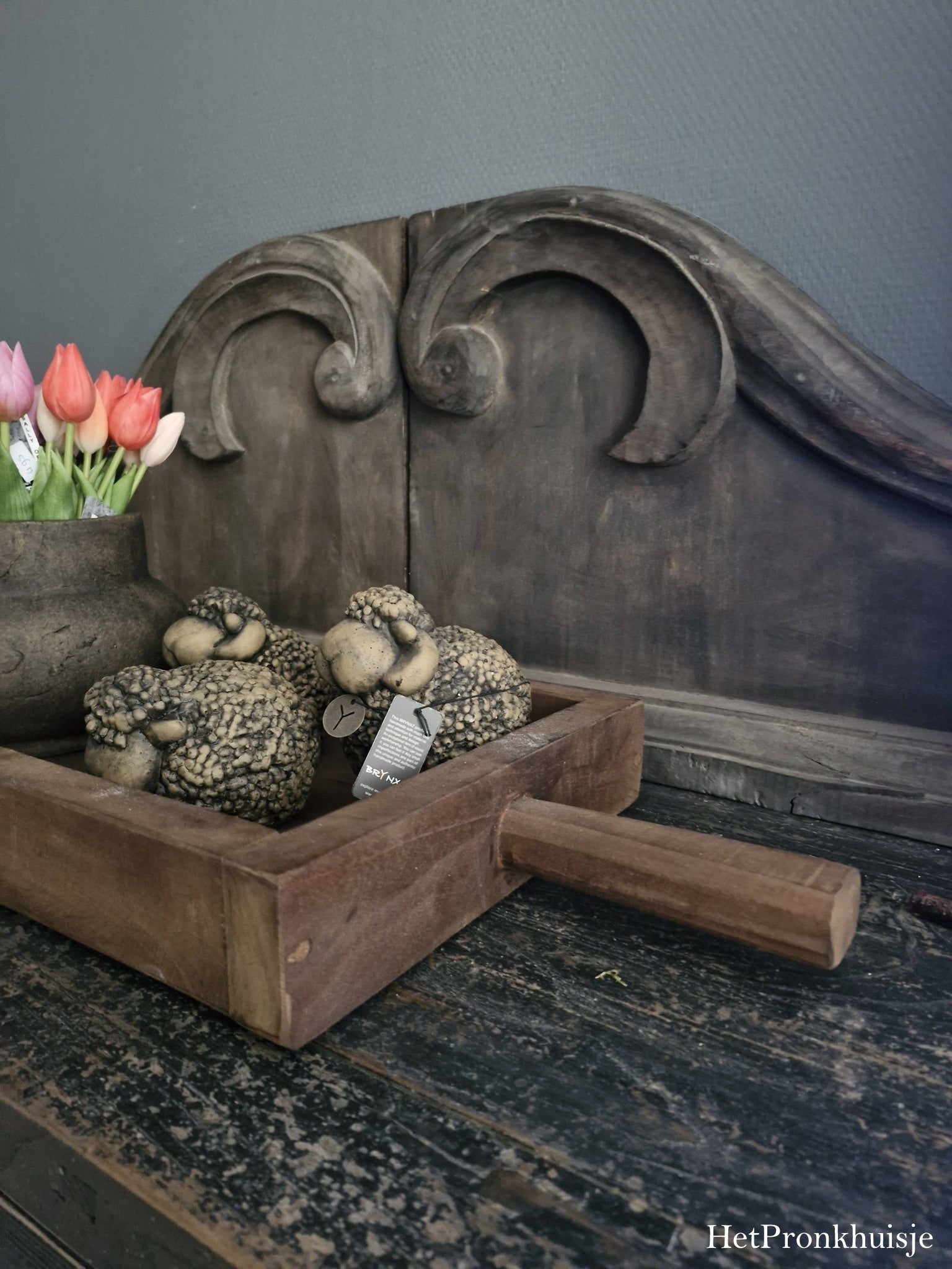 Houten dienblad met handvat