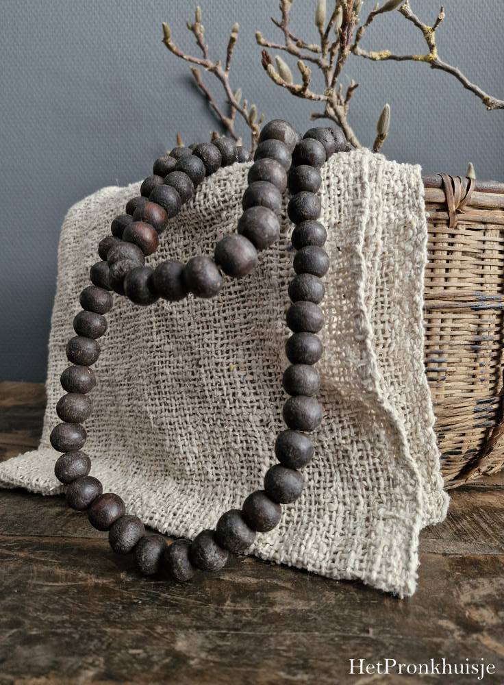 Houten kralen ketting. Groot