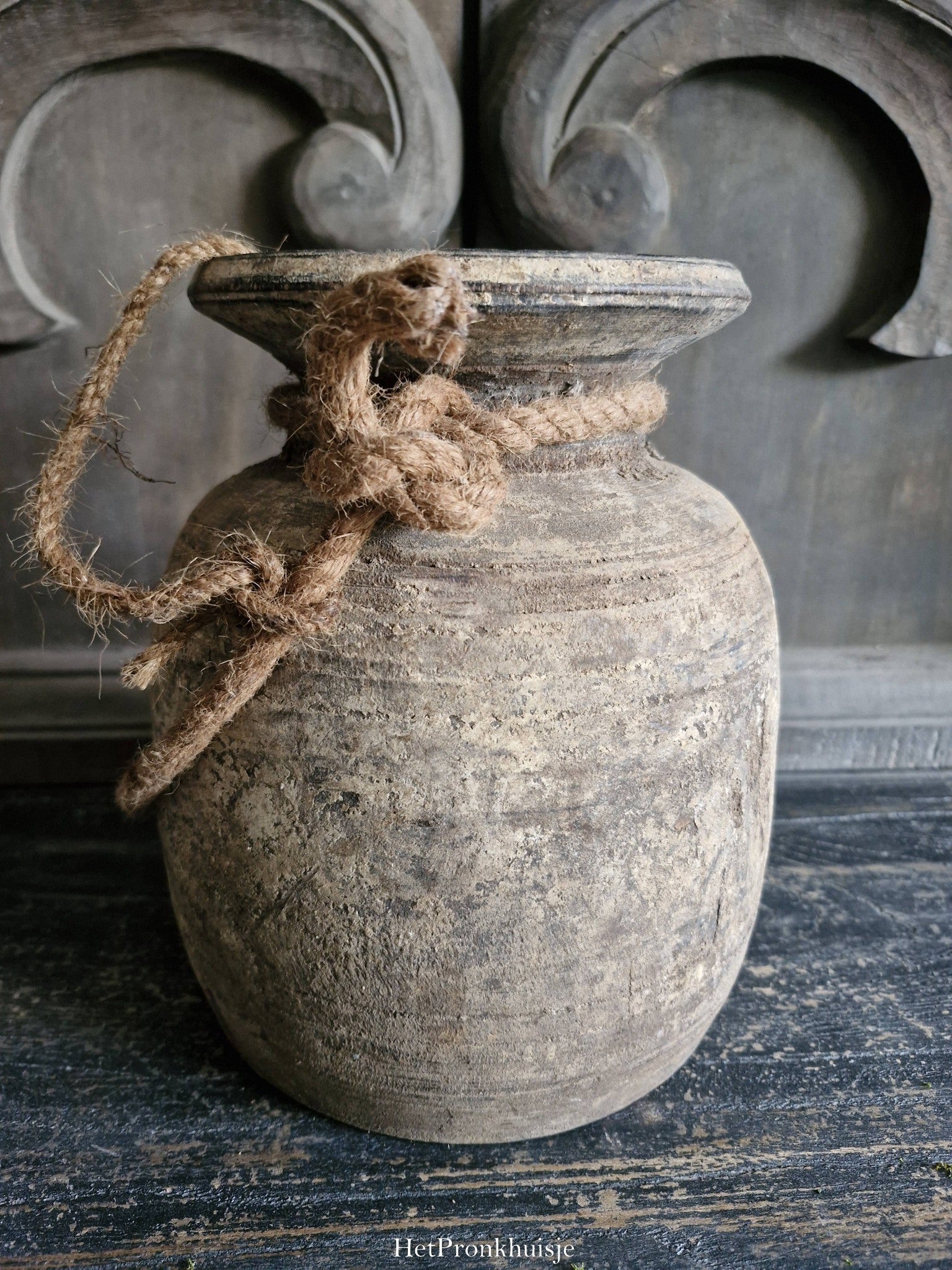 Houten kruik met deksel. Bertus