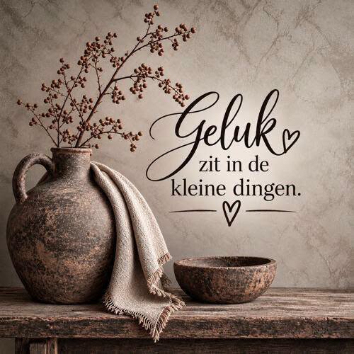 Houten bord. 30x30. Geluk