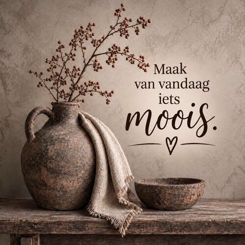 Houten bord. 30x30. Maak van vandaag