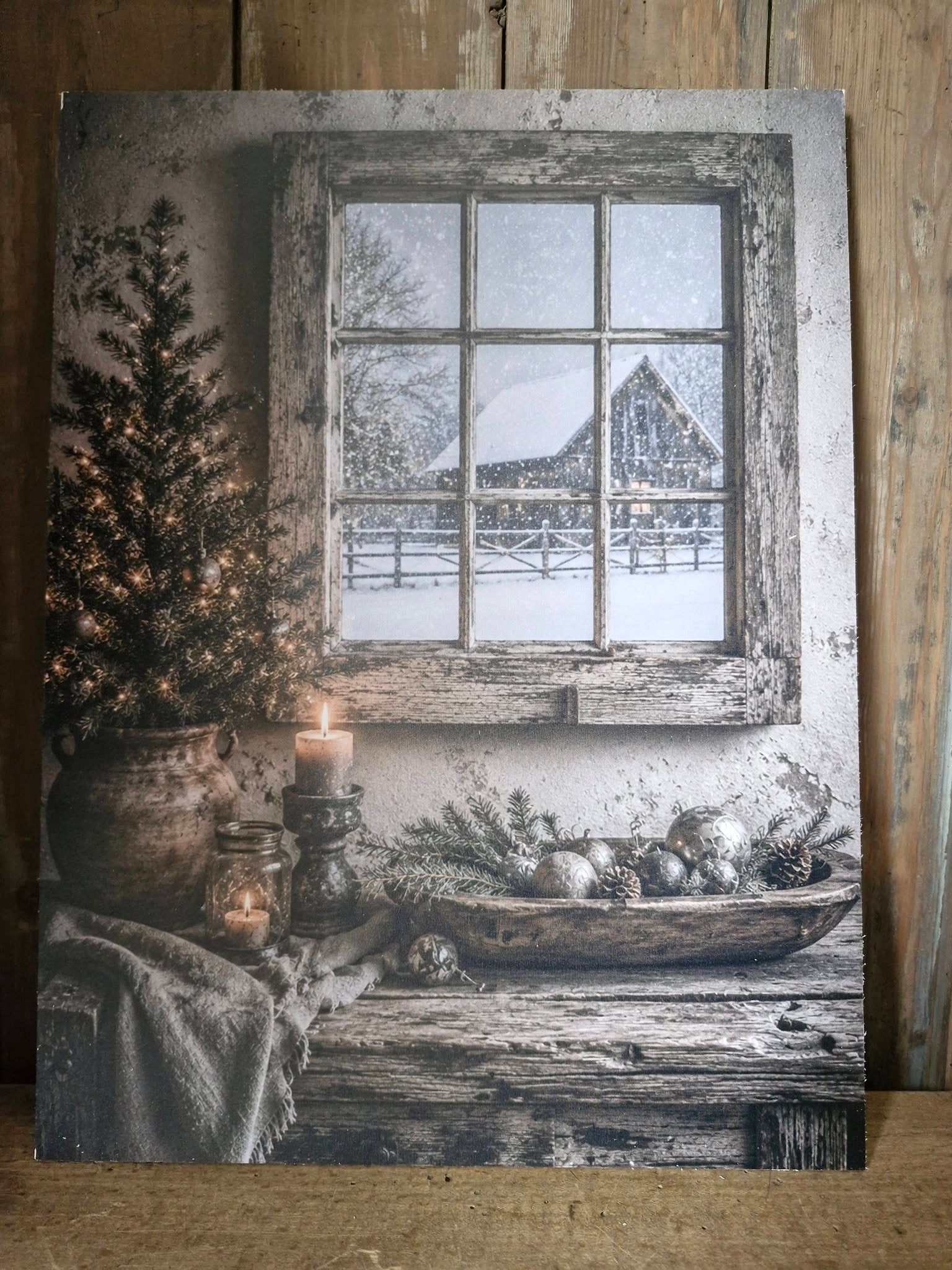 Houten wandbord. Kerst