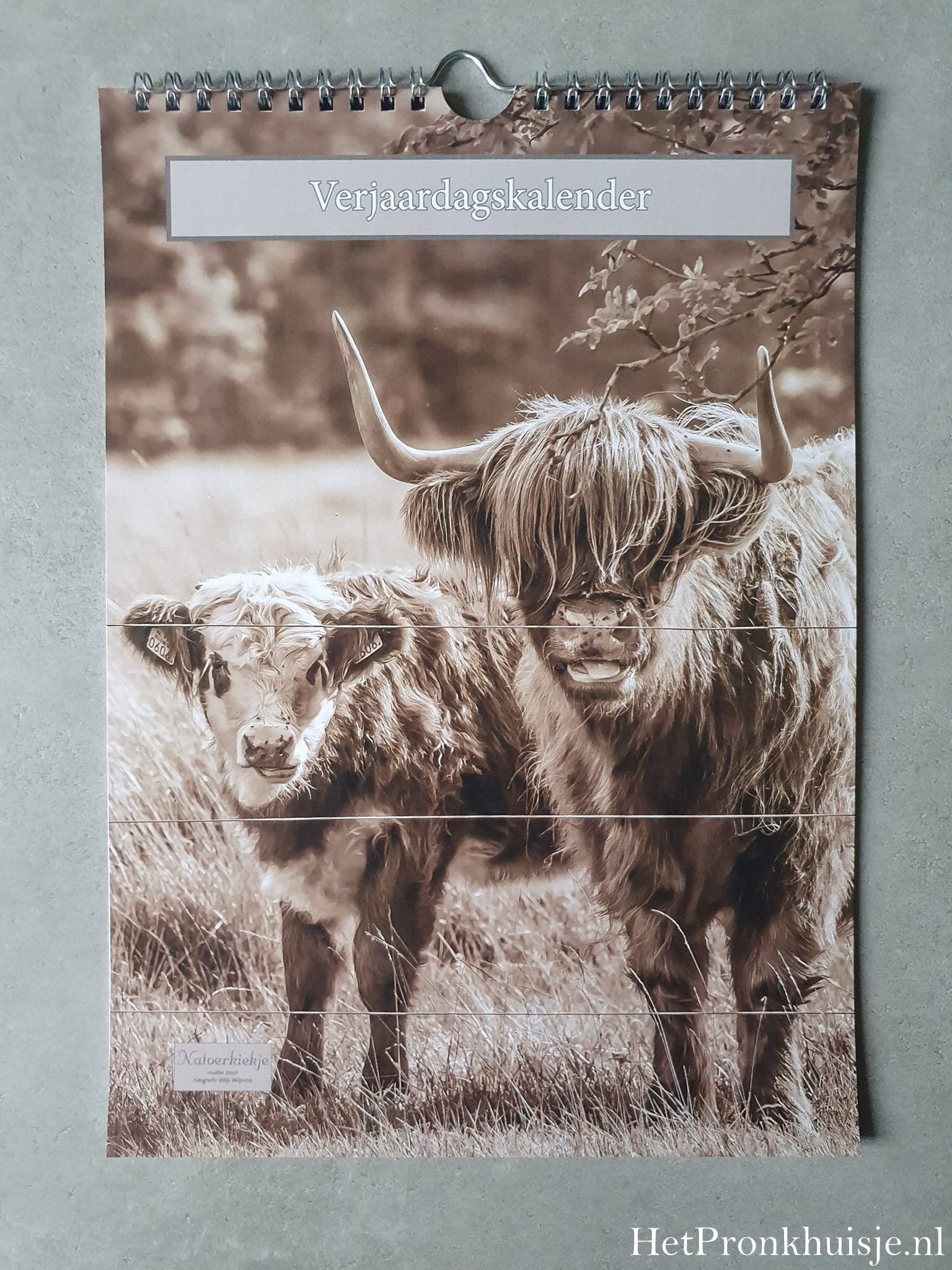 Kalender. Hooglanders sepia