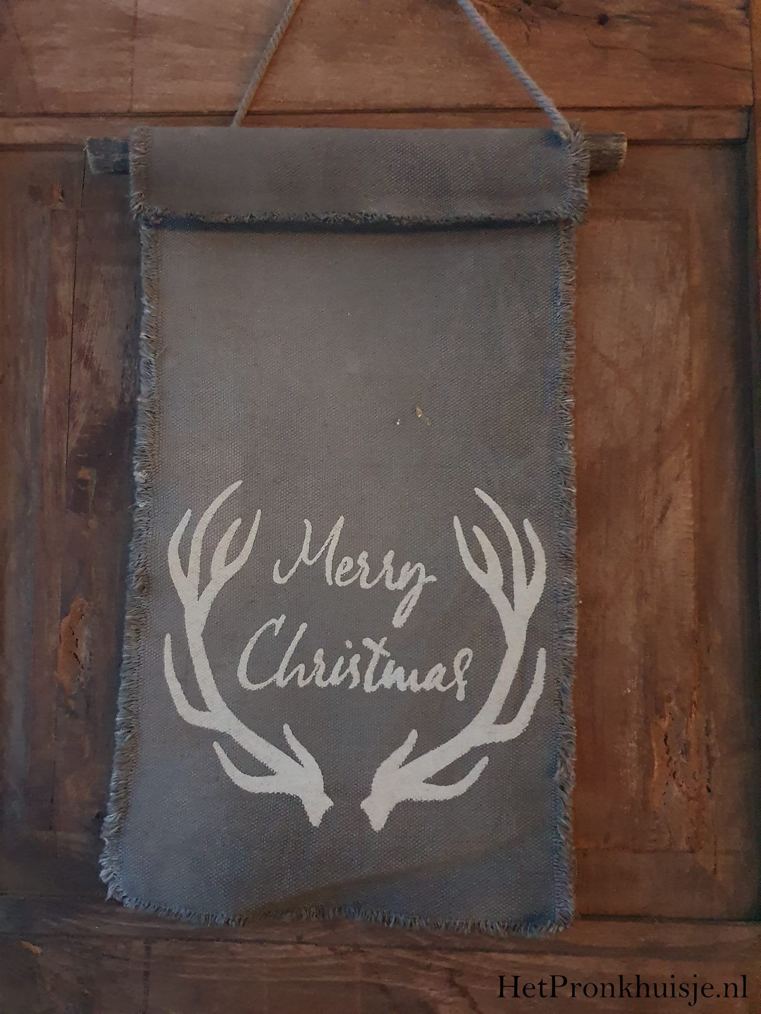 Kerstdoek aan touw. Wit