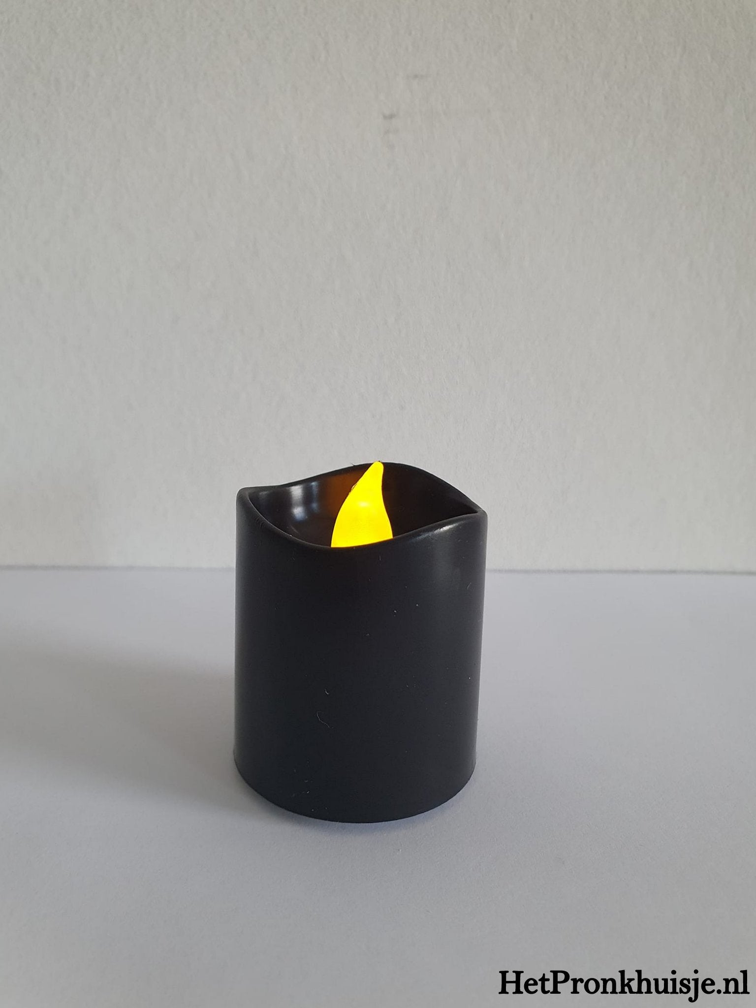 Led waxinelichtje. XL Zwart