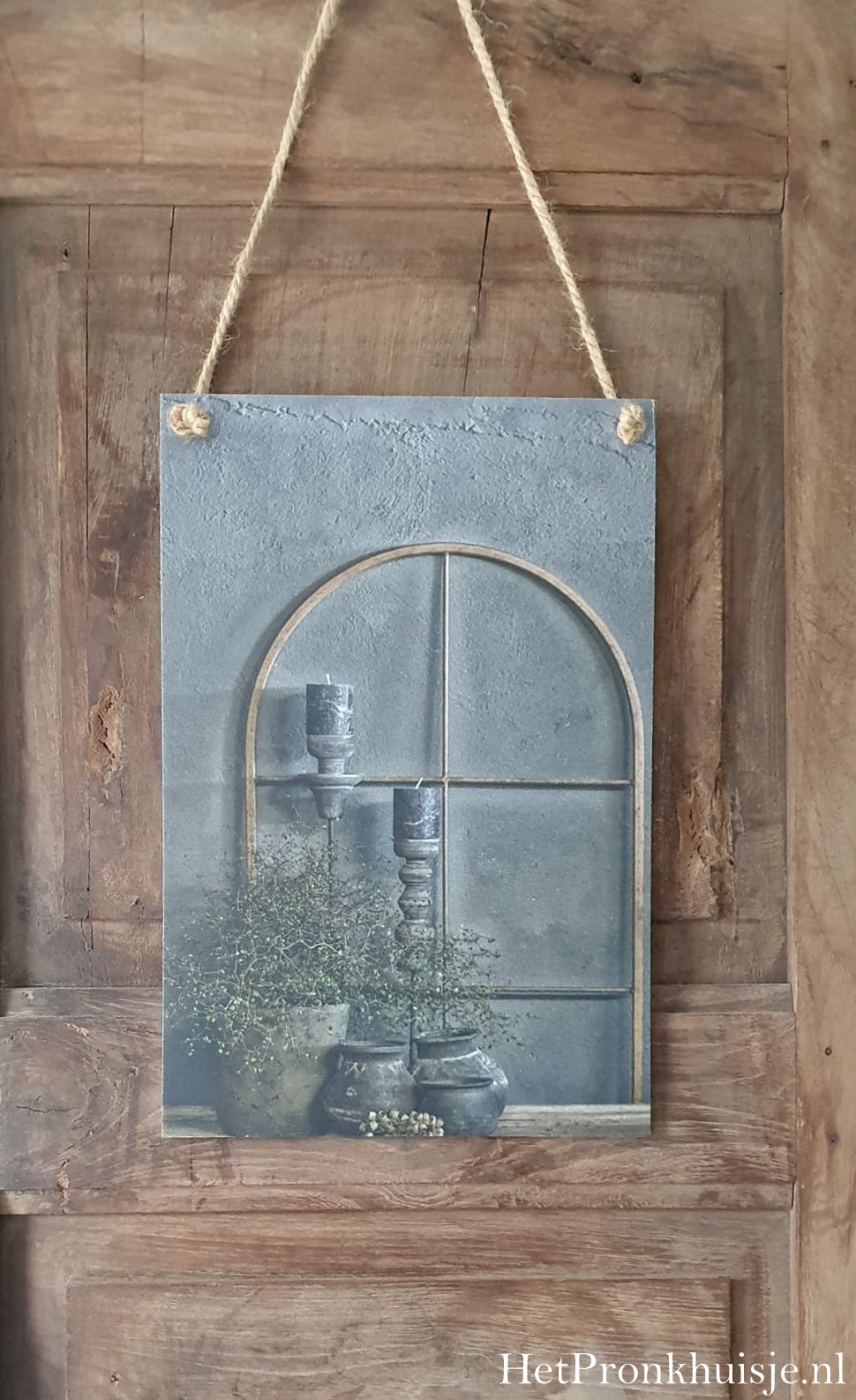 Muurbordje. Raam rond. 20x30