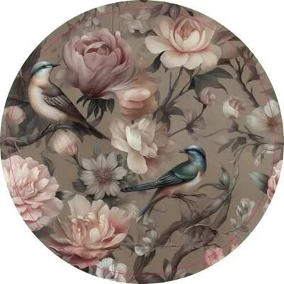 Muurcirkel. Vogels met bloemen