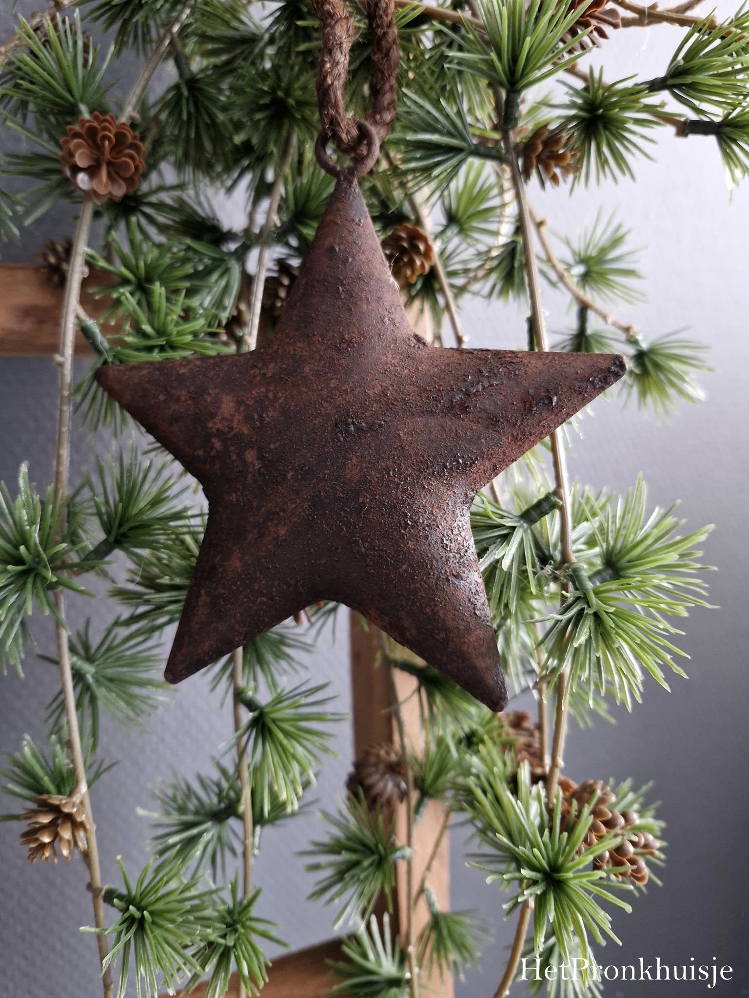 Roest metalen ster. 12cm