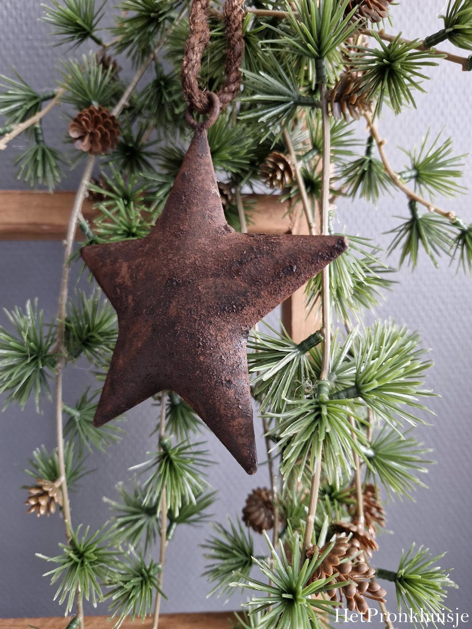 Roest metalen ster. 12cm