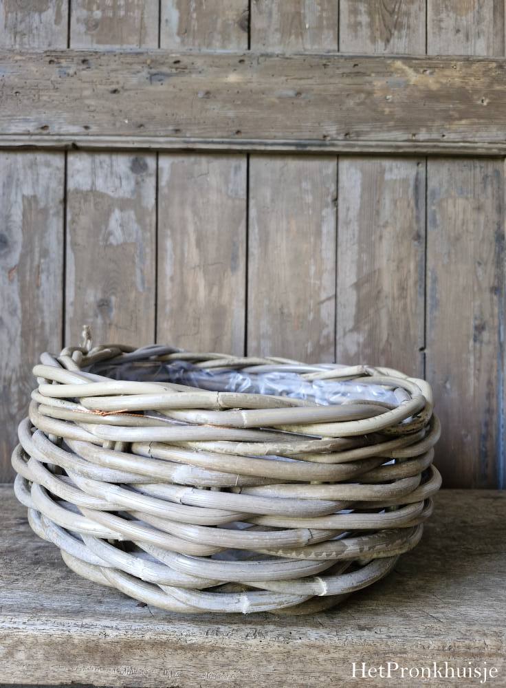 Rotan mand rond. Middel