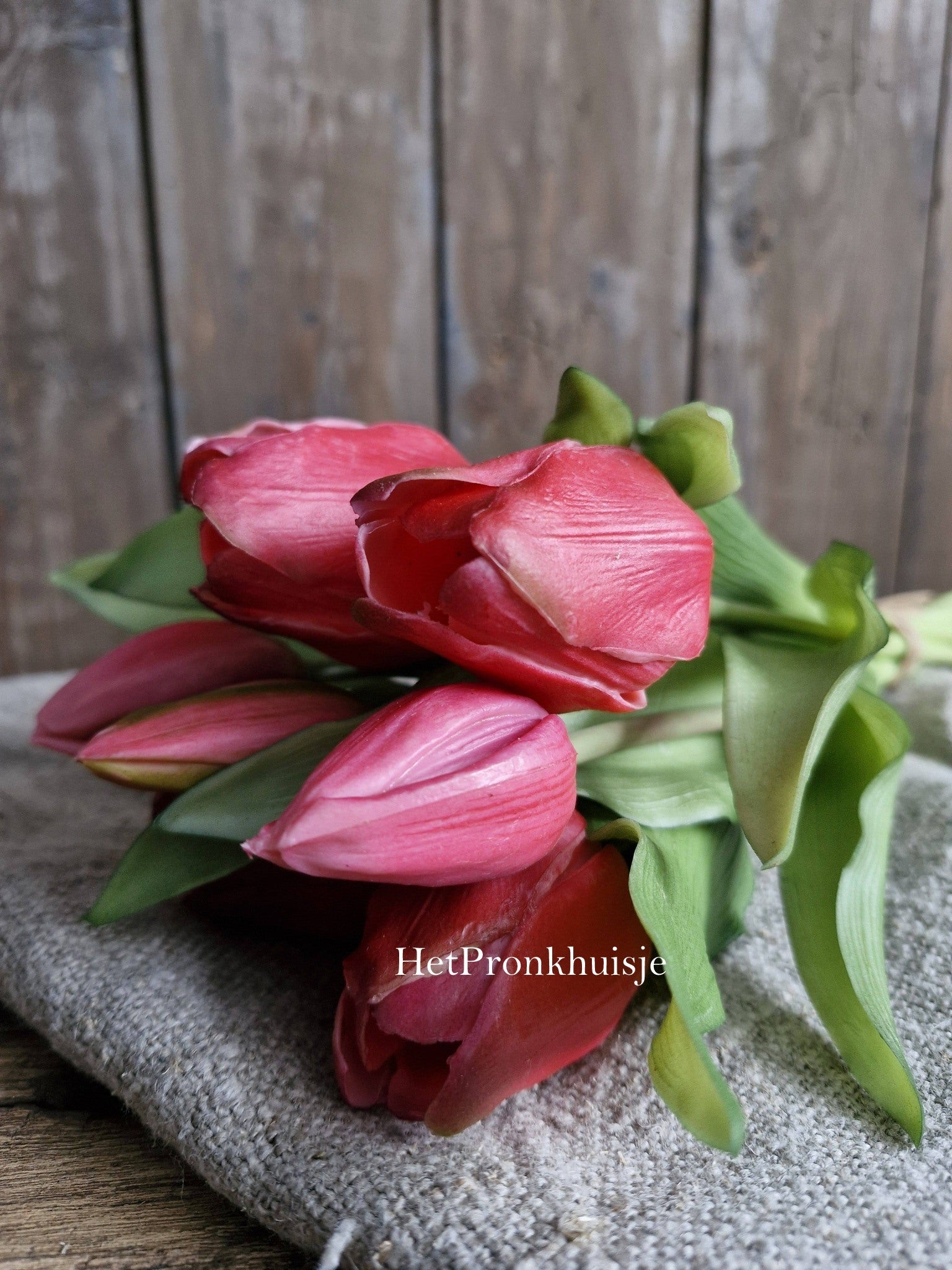 Tulpen. Roze - Rood. 7 Stelen