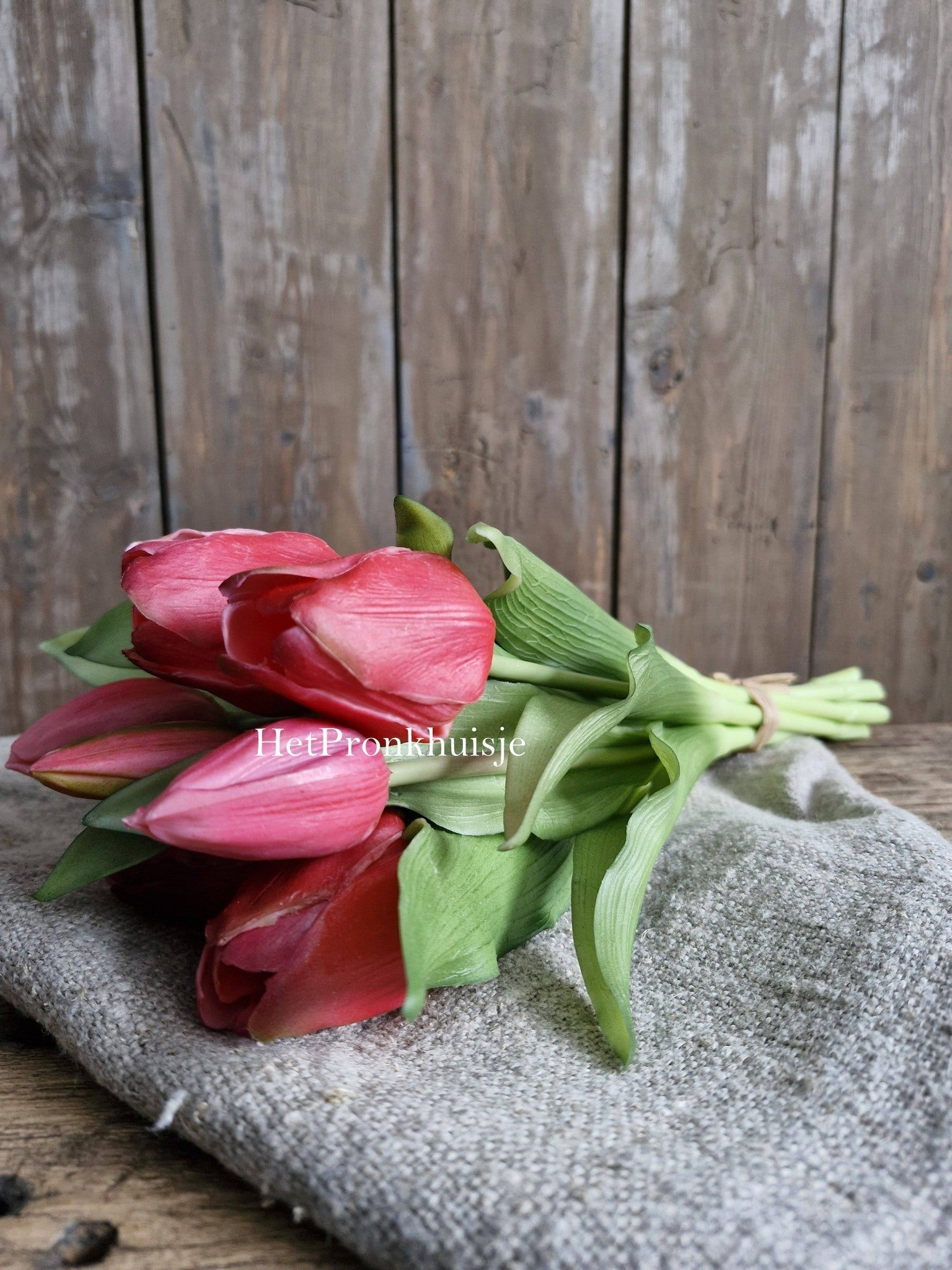 Tulpen. Roze - Rood. 7 Stelen
