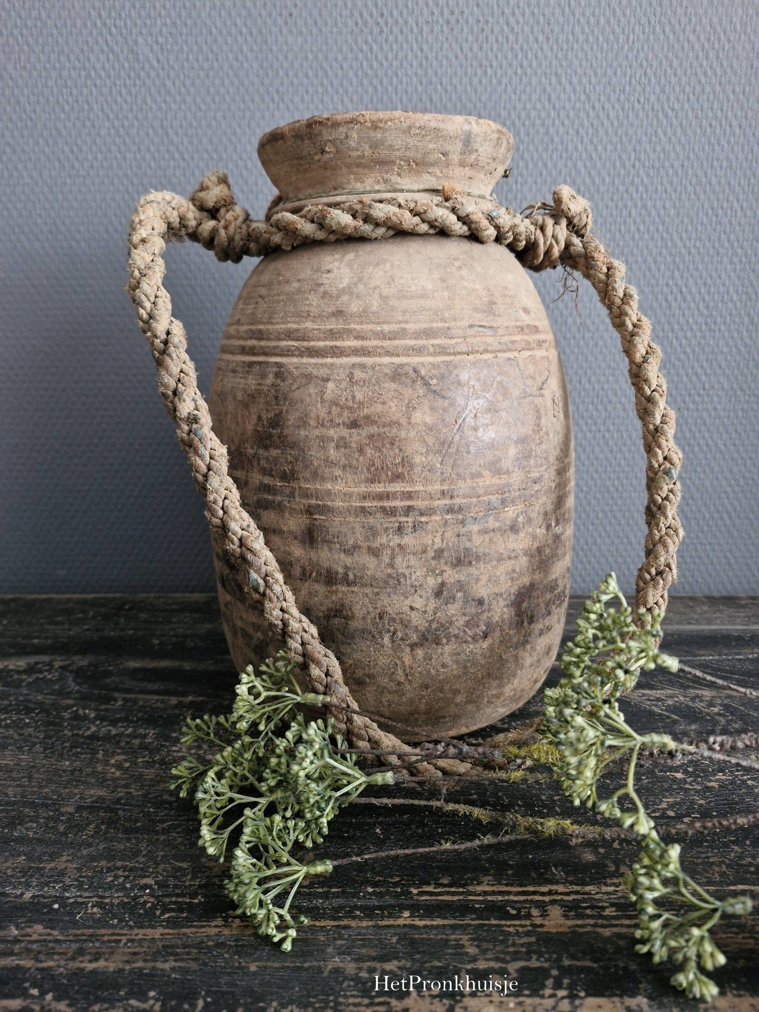 Unieke houten kruik met deksel