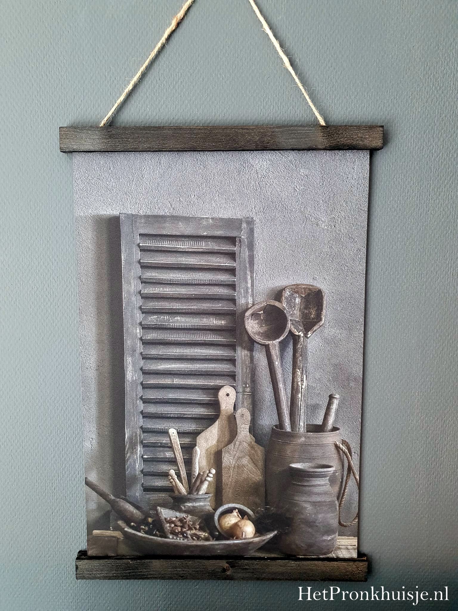 Wanddoek. Keukengerei.