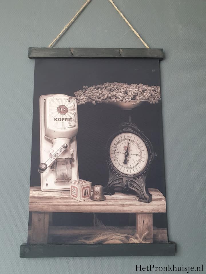 Wanddoek. Koffiemolen.