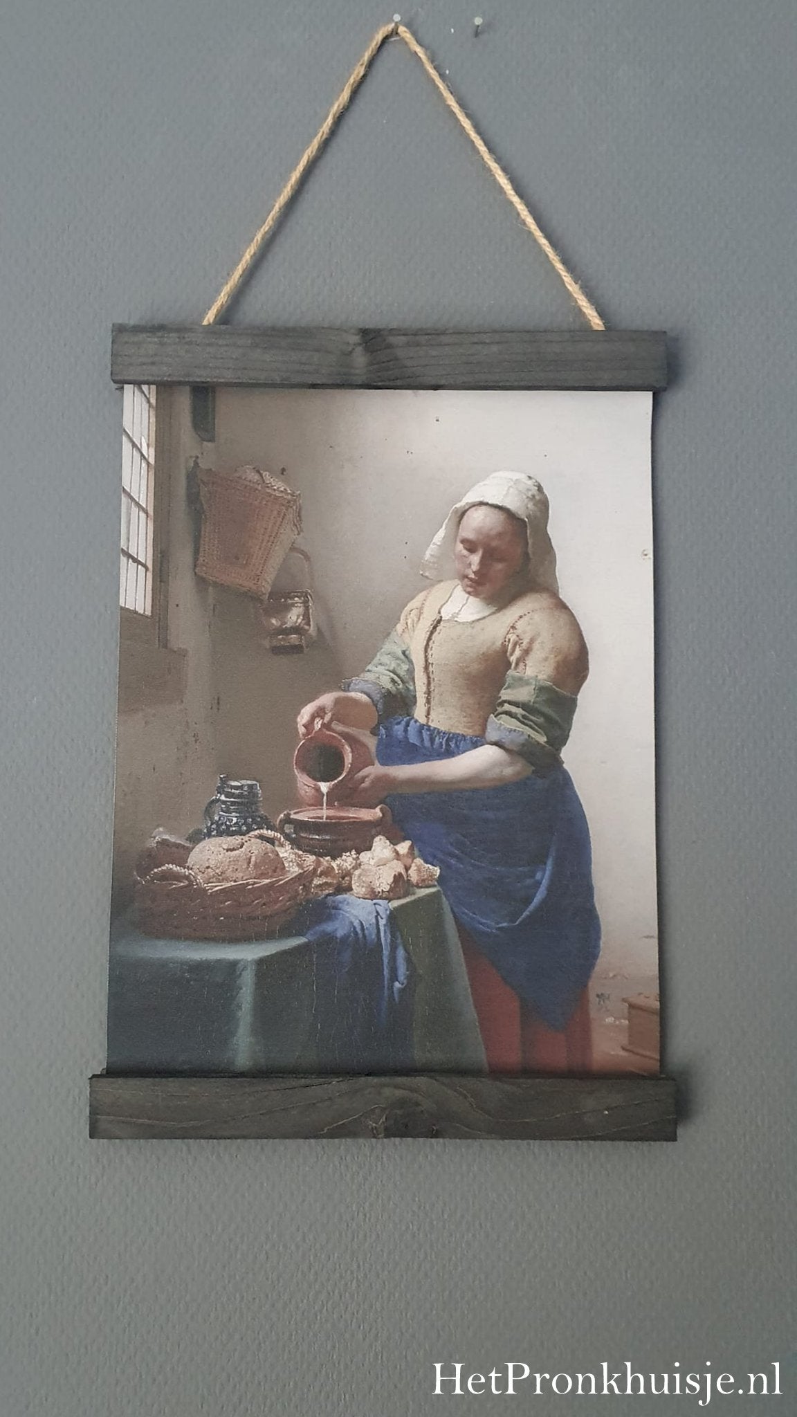 Wanddoek. Melkmeisje.