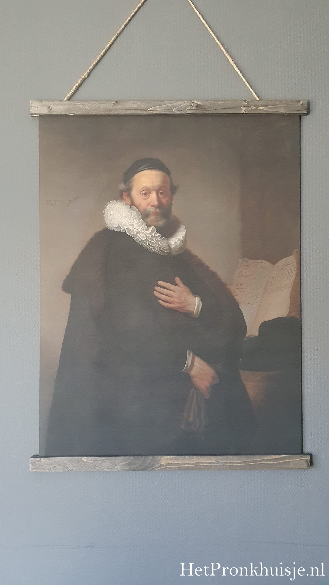 Wanddoek. Portret man.