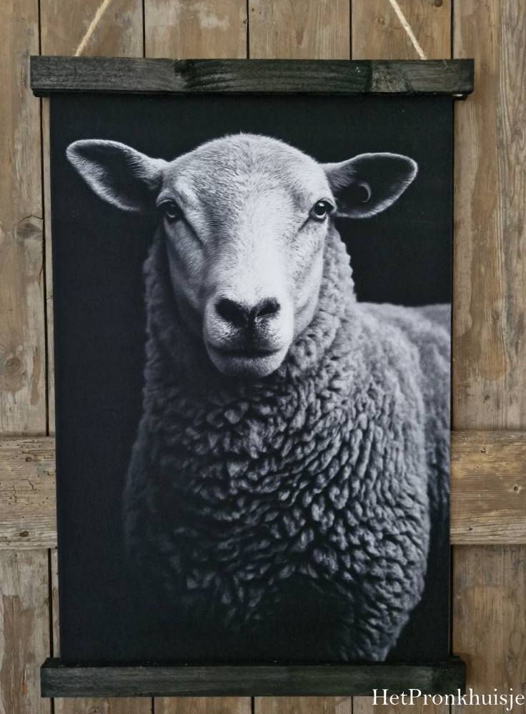 Wanddoek. Schaap Zwart