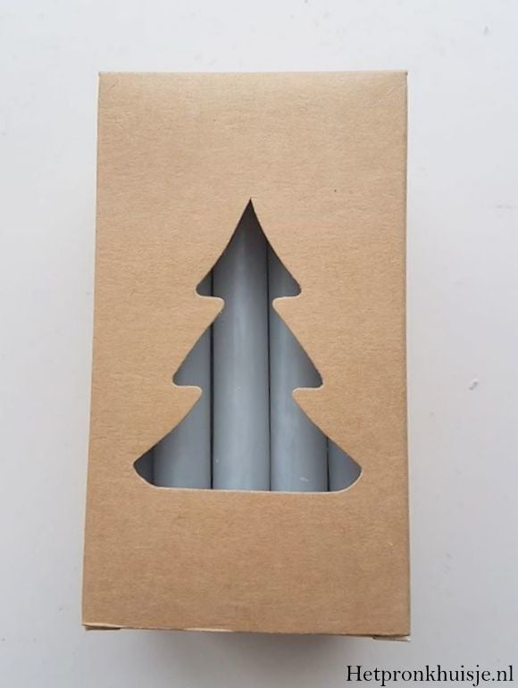 Kerstboom kaarsjes. Grijs.